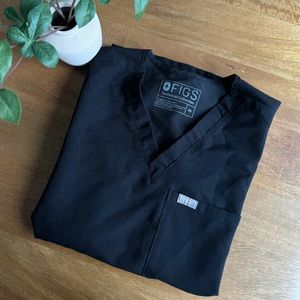 FIGS - Black Catarina One-Pocket Scrub Top (XS)